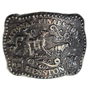 1985 Rodeo Belt Buckle Calf Roper NOS Cowboy NFR National Finals Horse Hesston